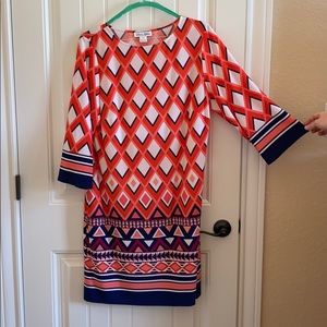 3/4 sleeve darted bust dress